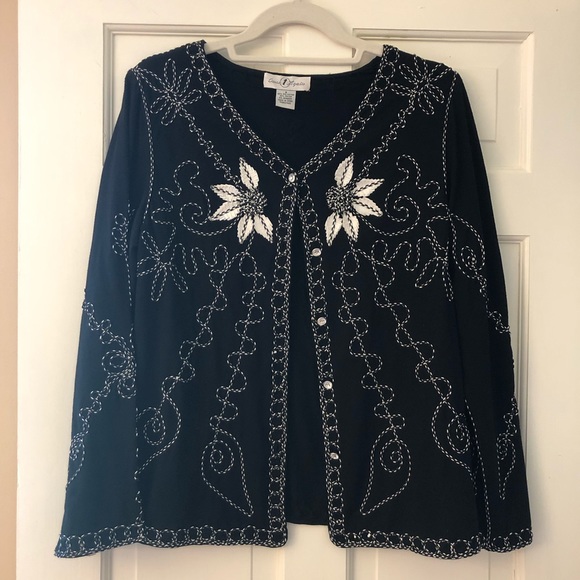 Once 1 Again Embroidered Cardigan Jacket - Picture 7 of 7